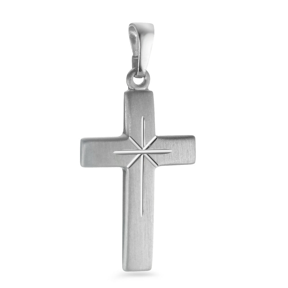 Anhänger Silber rhodiniert Kreuz