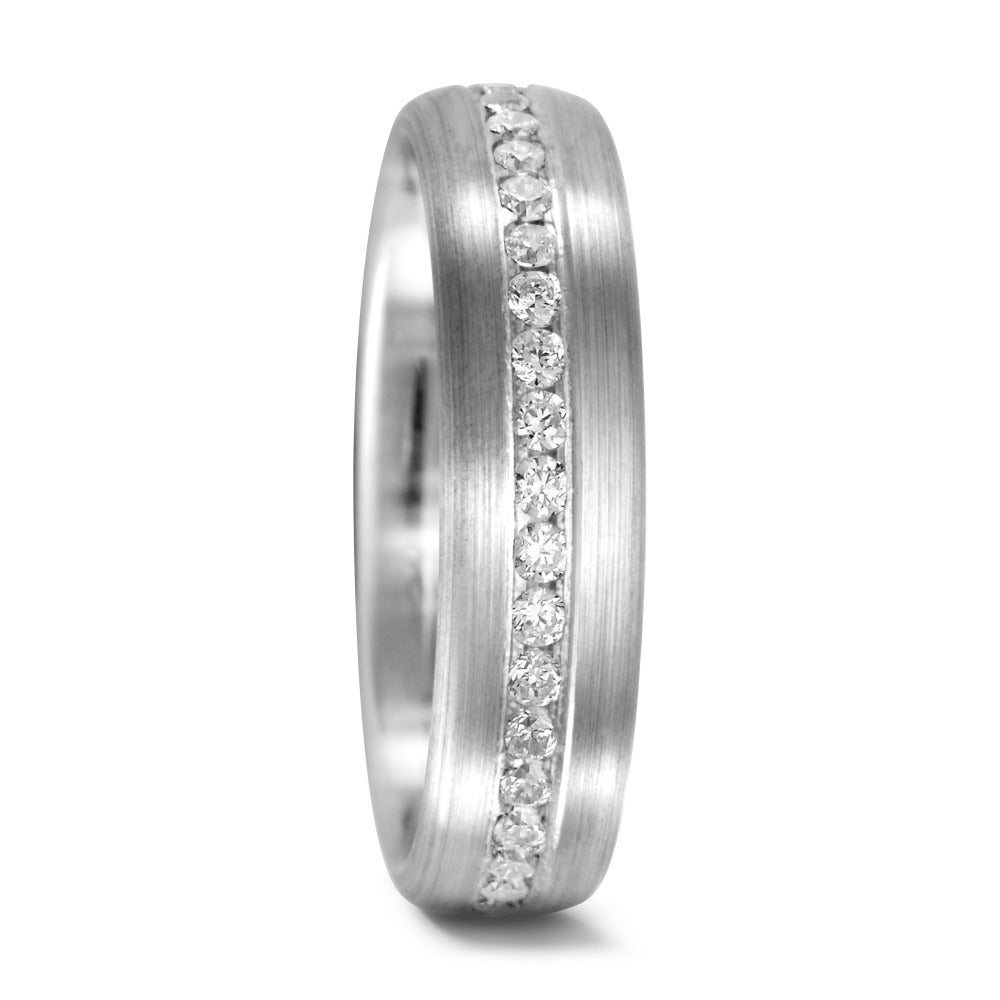 Partnerring 750/18 K Weissgold Diamant 0.555 ct, 37 Steine, w-si