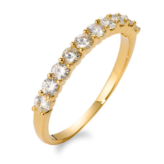 Memory Ring 750/18 K Gelbgold Moissanite 10 Steine