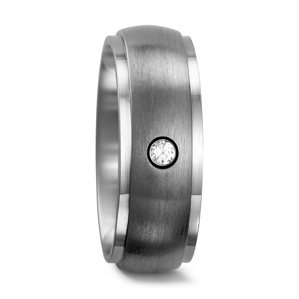 Partnerring Titan Zirkonia weiss, rund