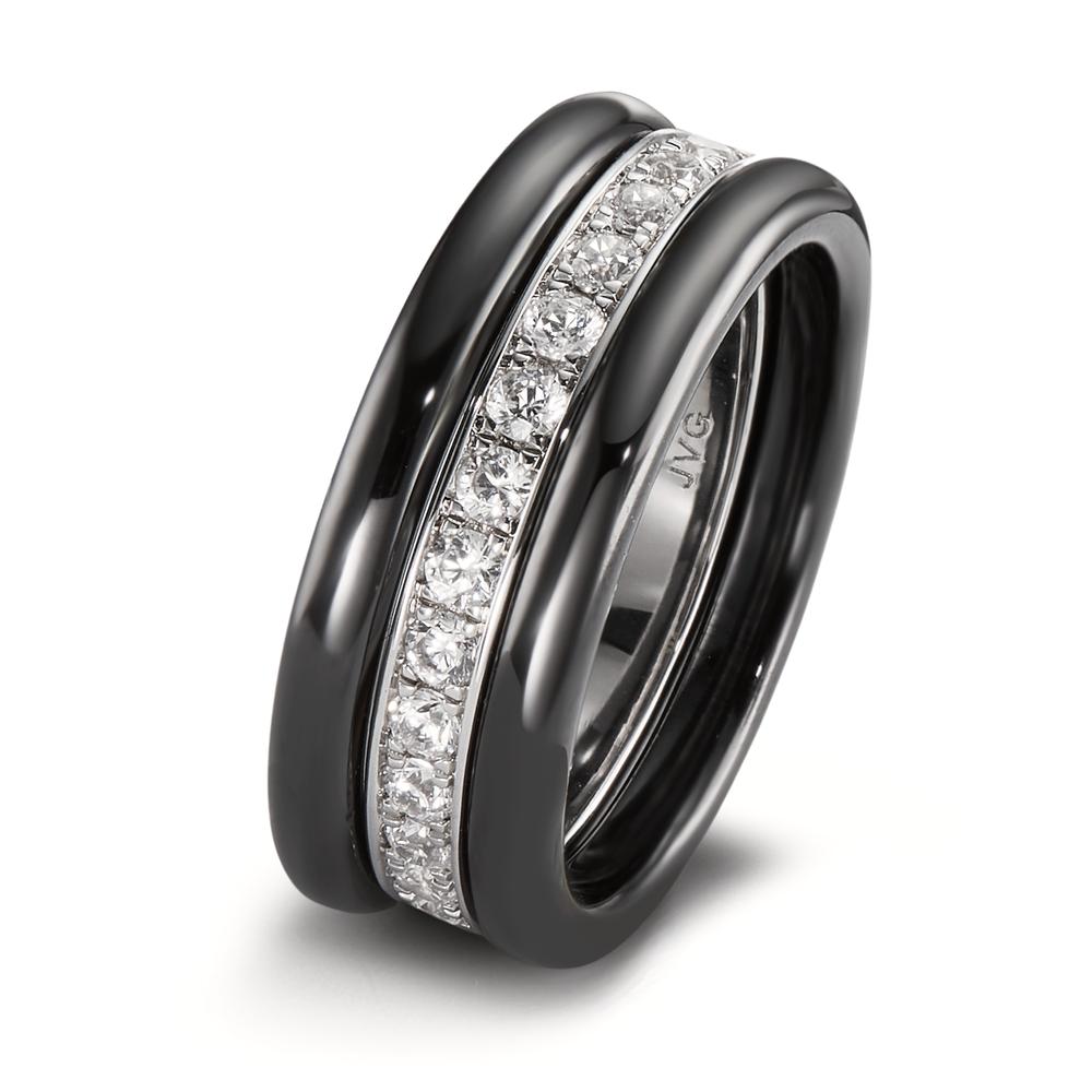 Memory Ring Silber Zirkonia weiss rhodiniert