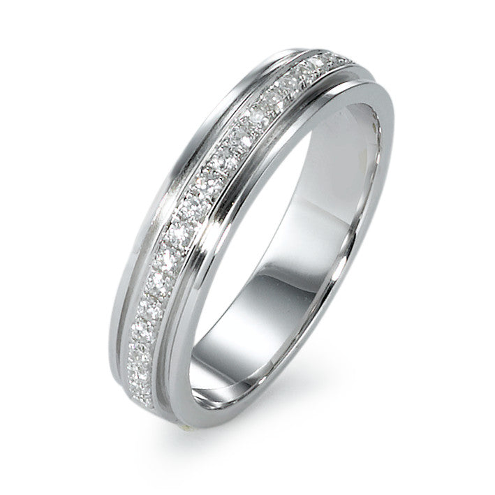 Fingerring Silber Zirkonia weiss, 22 Steine rhodiniert