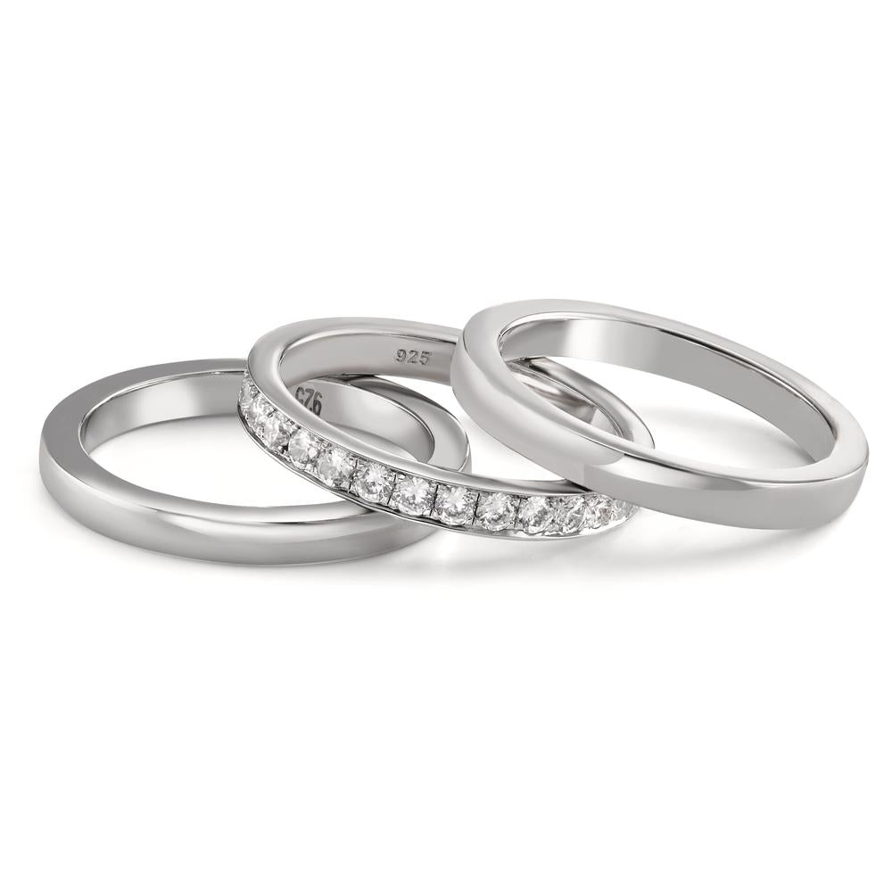 Memory Ring Silber Zirkonia weiss rhodiniert