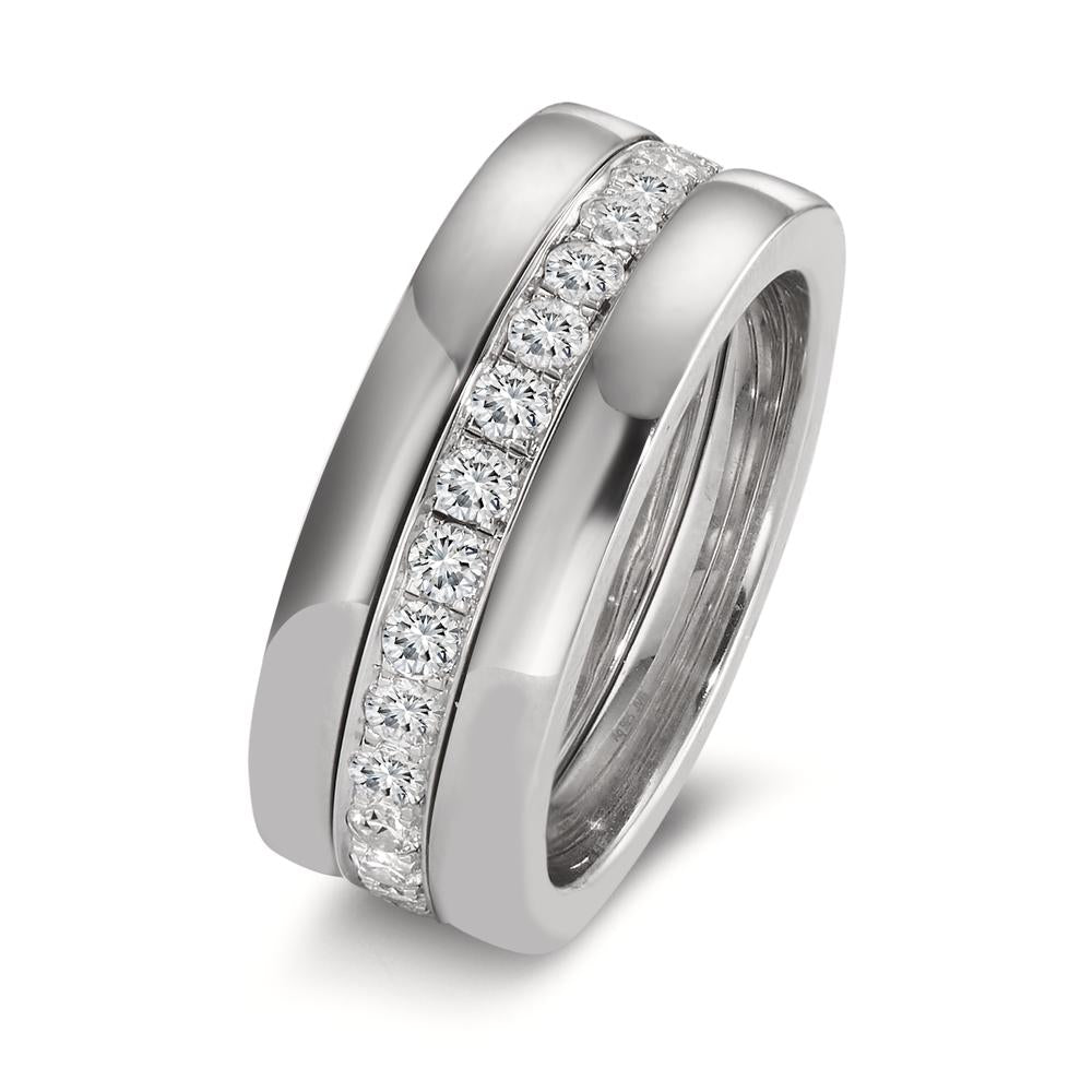 Memory Ring Silber Zirkonia weiss rhodiniert