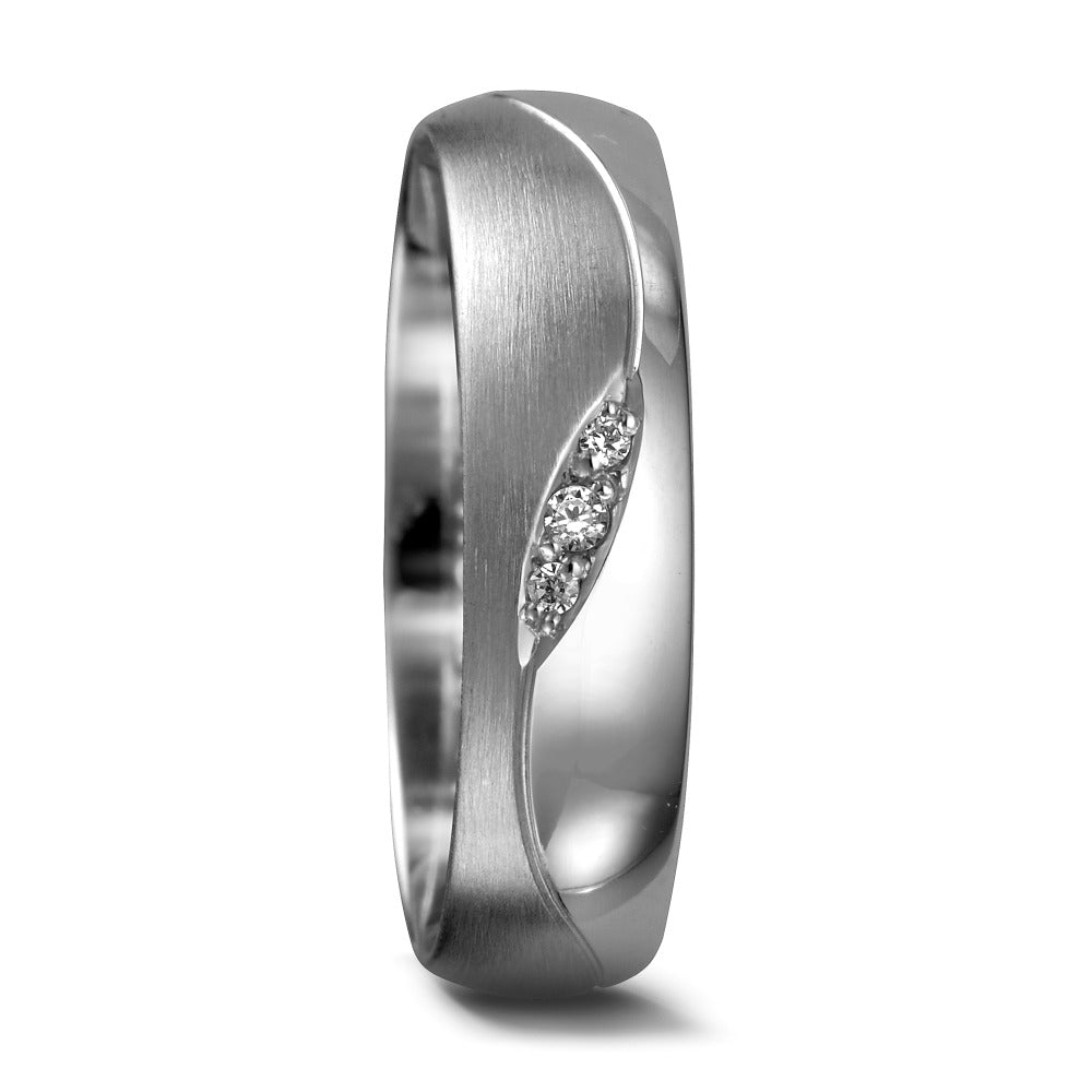 Partnerring 950 Palladium Diamant 0.02 ct, 3 Steine, tw-vsi