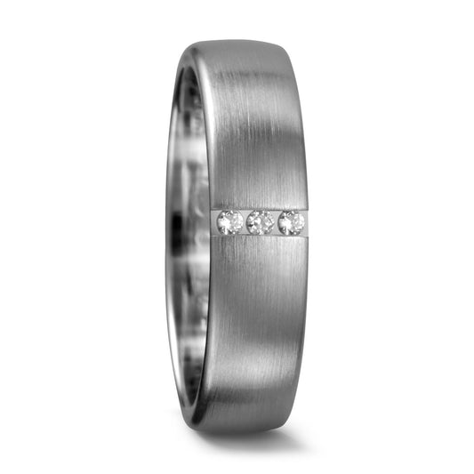 Partnerring 950 Palladium Diamant 0.03 ct, 3 Steine, tw-vsi