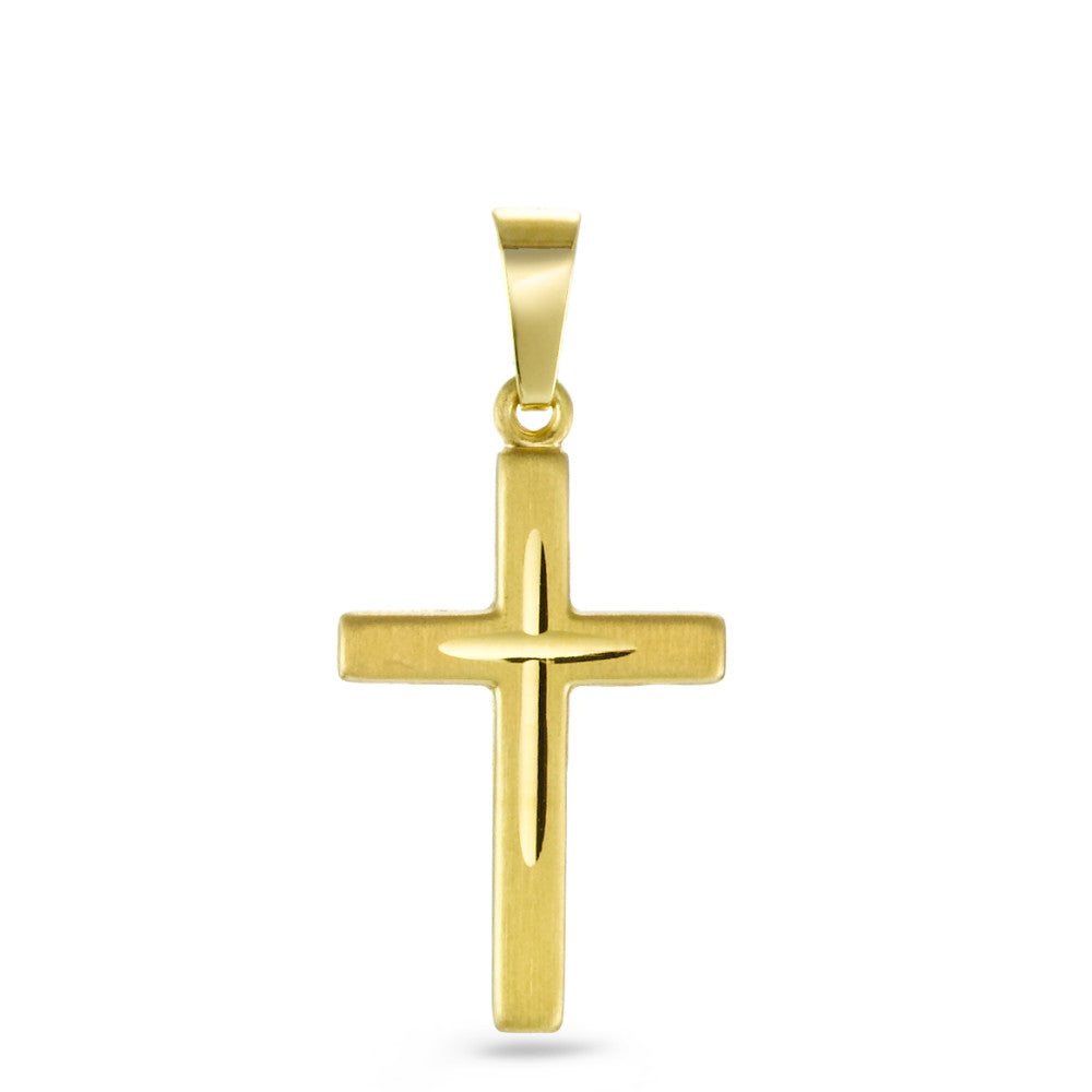 Anhänger 750/18 K Gelbgold Kreuz