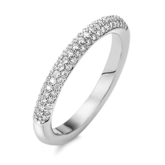 Fingerring 750/18 K Weissgold Diamant weiss, 0.25 ct, 68 Steine, Brillantschliff, tw-vsi