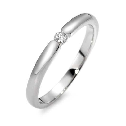 Solitär Ring 750/18 K Weissgold Diamant weiss, 0.06 ct, Brillantschliff, w-si