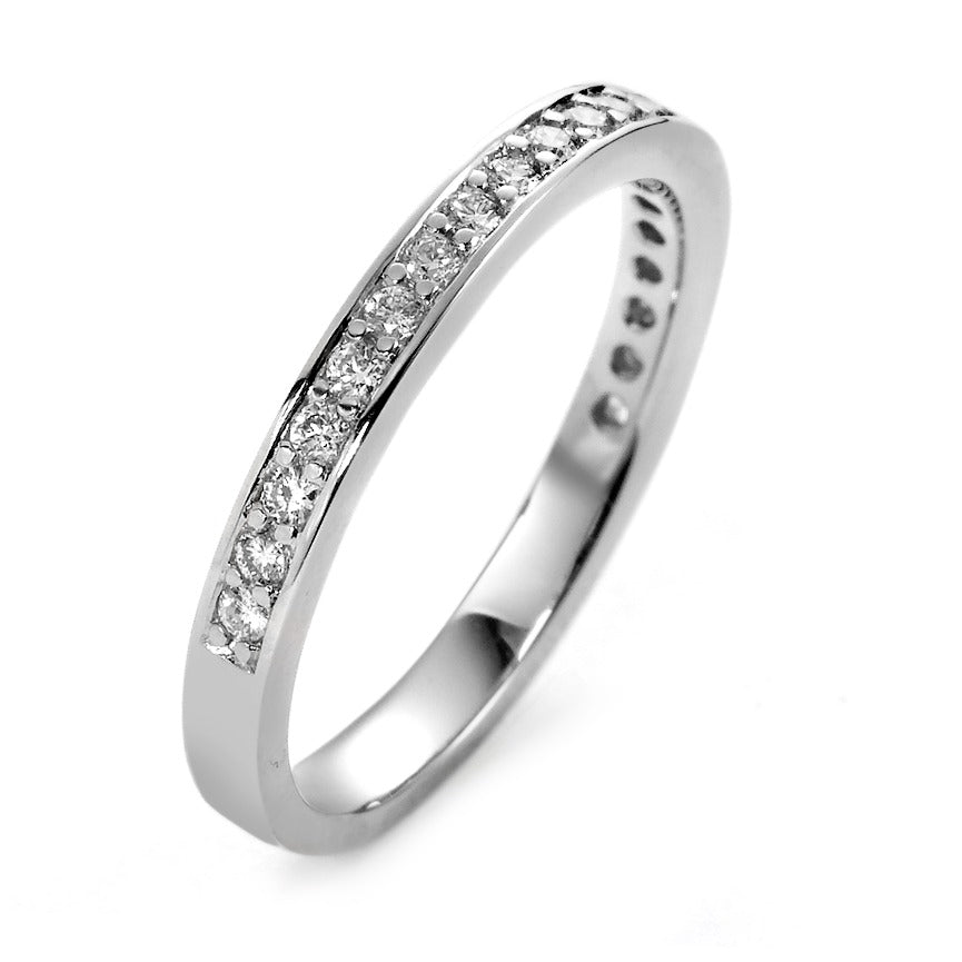 Memory Ring 750/18 K Weissgold Diamant weiss, 0.25 ct, 21 Steine, Brillantschliff, w-si