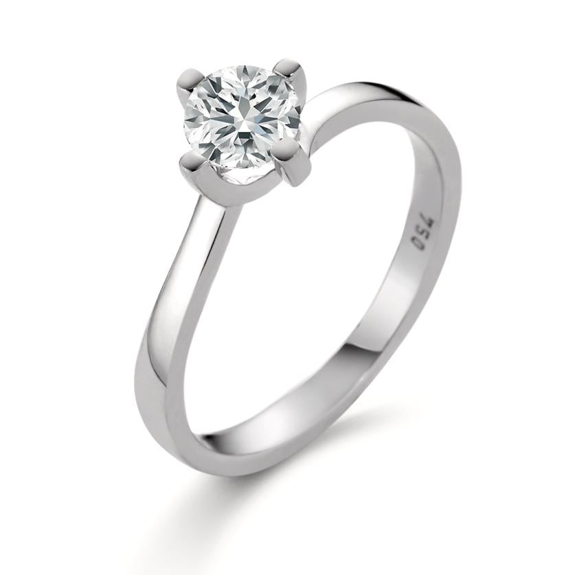 Solitär Ring 750/18 K Weissgold Diamant weiss, 0.25 ct, Brillantschliff, w-si