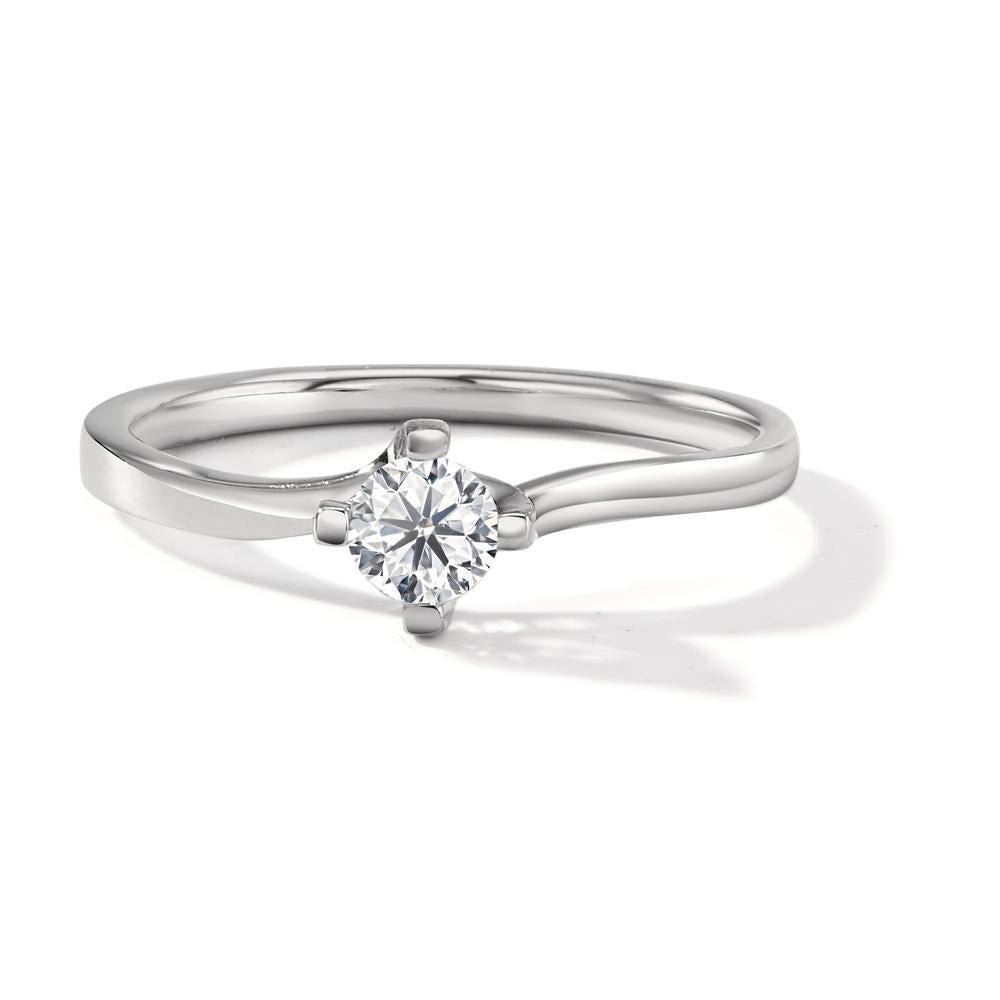 Solitär Ring 750/18 K Weissgold Diamant weiss, 0.25 ct, Brillantschliff, w-si