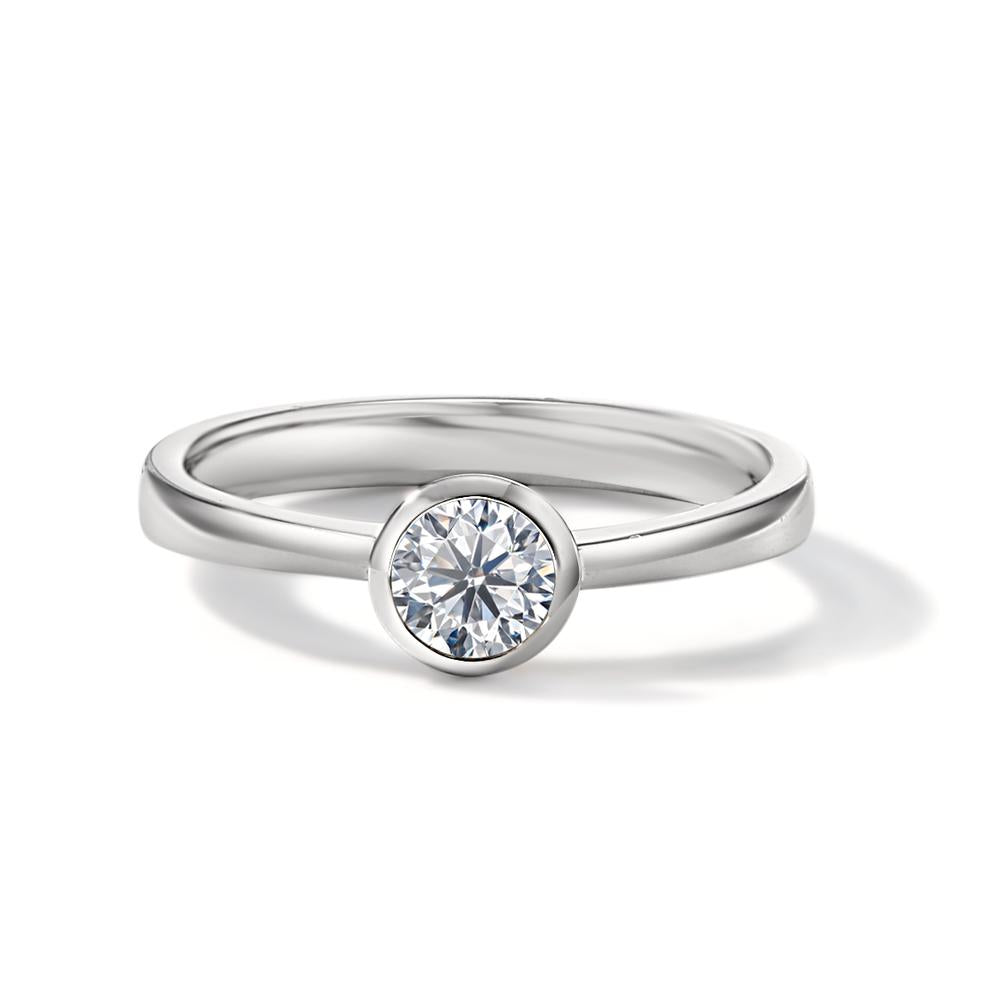 Solitär Ring 750/18 K Weissgold Diamant weiss, 0.33 ct, Brillantschliff, w-si