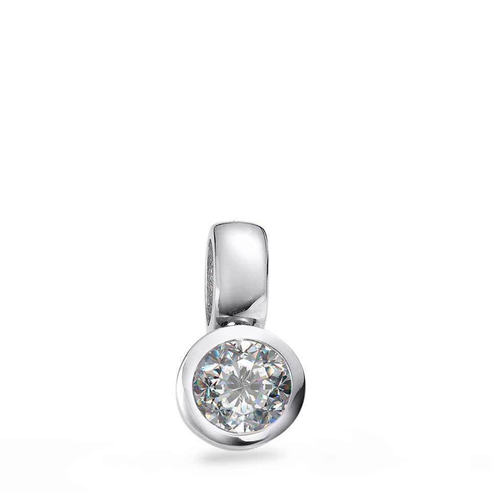 Anhänger 750/18 K Weissgold Diamant weiss, 0.05 ct, Brillantschliff, w-si