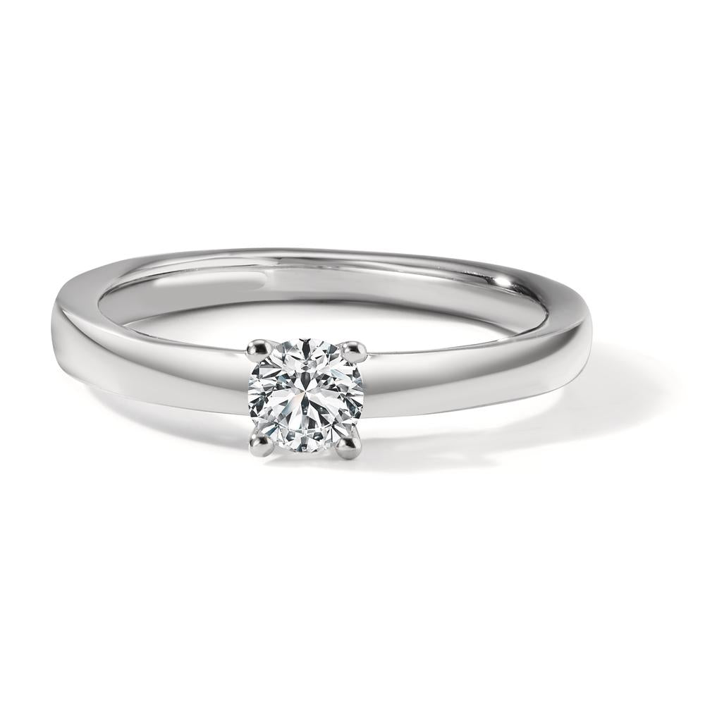 Solitär Ring 750/18 K Weissgold Diamant weiss, 0.33 ct, Brillantschliff, w-si