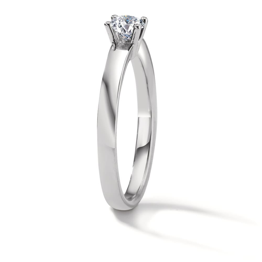 Solitär Ring 750/18 K Weissgold Diamant weiss, 0.33 ct, Brillantschliff, w-si