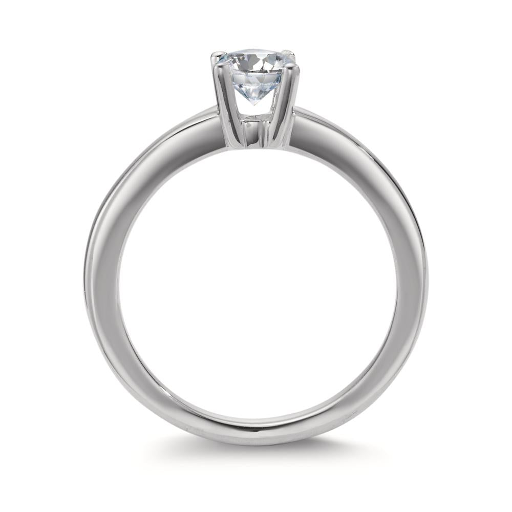 Solitär Ring 750/18 K Weissgold Diamant weiss, 0.50 ct, Brillantschliff, w-si, IGI