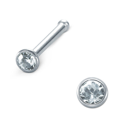 Nasenstecker Edelstahl Zirkonia weiss Ø2.3 mm