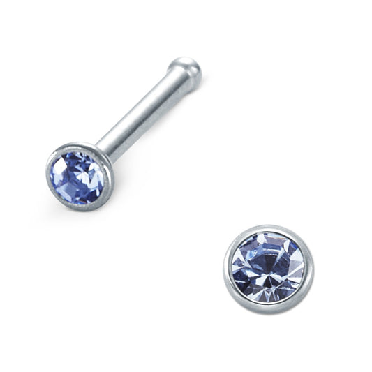 Nasenstecker Edelstahl Zirkonia blau Ø2.3 mm