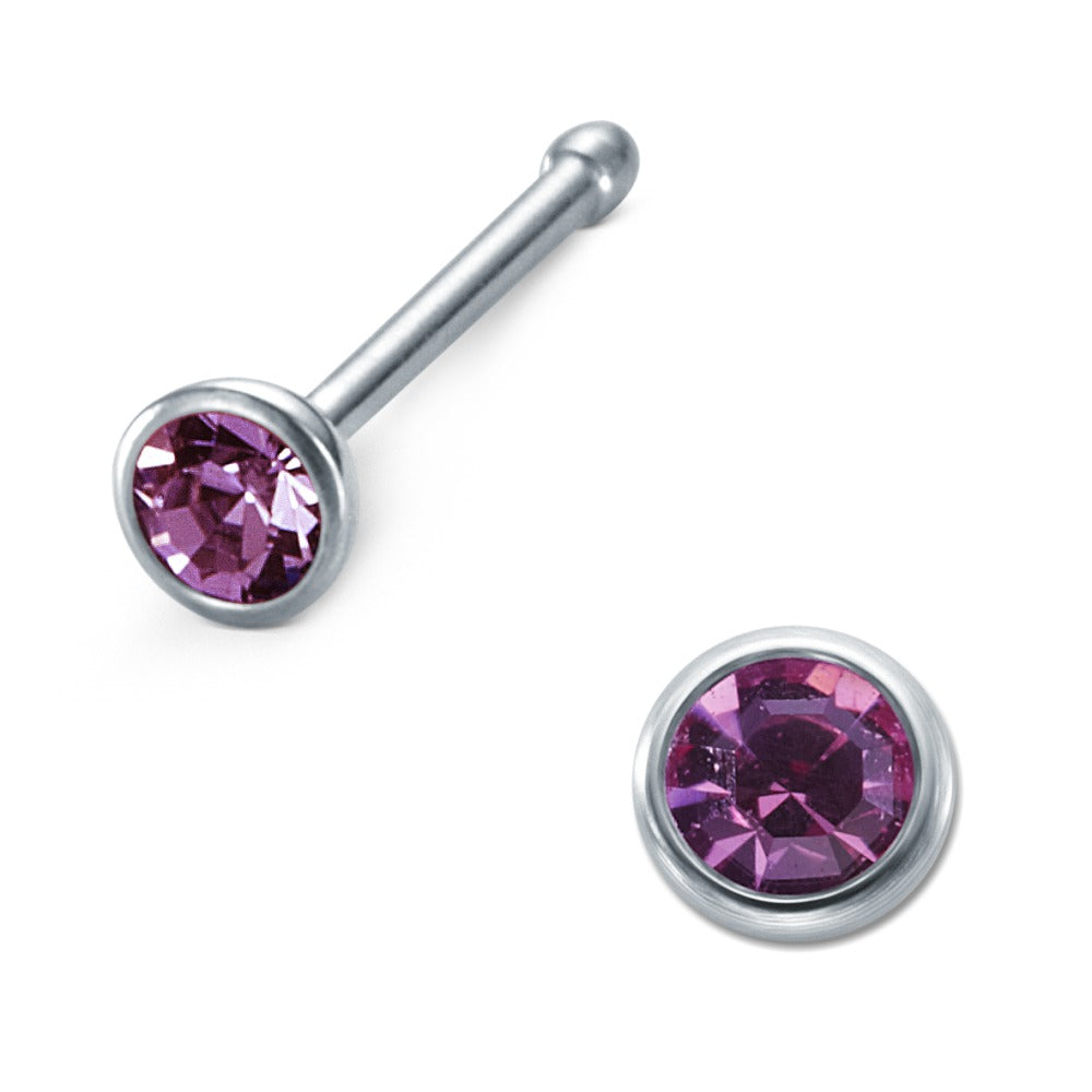 Nasenstecker Edelstahl Zirkonia violett Ø2.5 mm