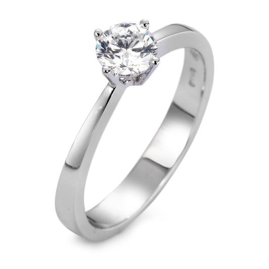 Solitär Ring 750/18 K Weissgold Diamant weiss, 0.50 ct, vsi rhodiniert