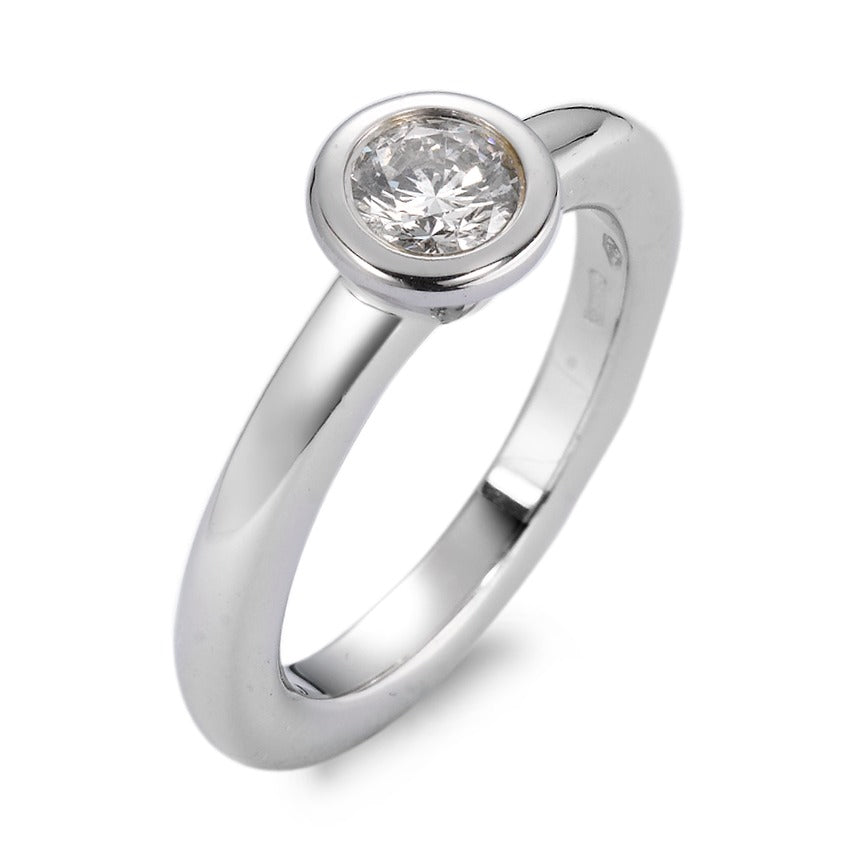 Solitär Ring 750/18 K Weissgold Diamant weiss, 0.30 ct, vsi rhodiniert