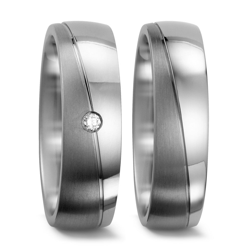 Partnerring Titan Diamant 0.03 ct, w-si