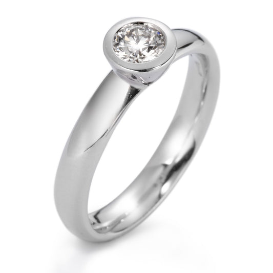 Solitär Ring 750/18 K Weissgold Diamant weiss, 0.30 ct, si rhodiniert