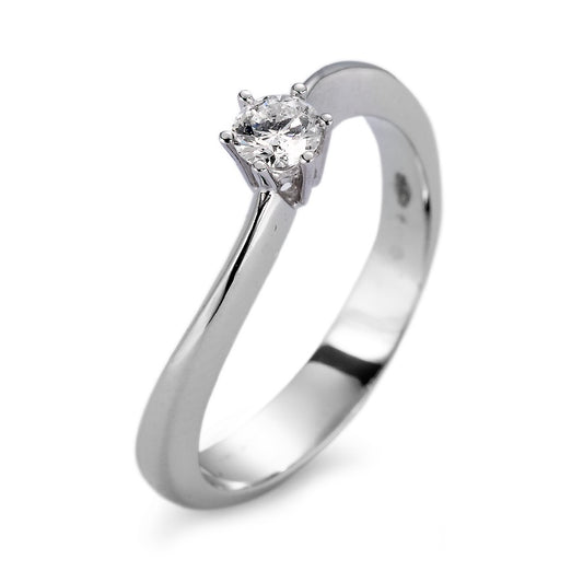 Solitär Ring 750/18 K Weissgold Diamant weiss, 0.20 ct, si rhodiniert