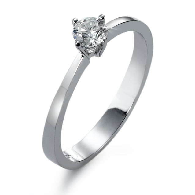 Solitär Ring 750/18 K Weissgold Diamant weiss, 0.30 ct, si rhodiniert