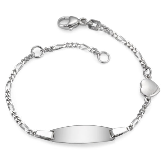 Figaro-Gravurarmband Silber Herz, 12 - verstellbar