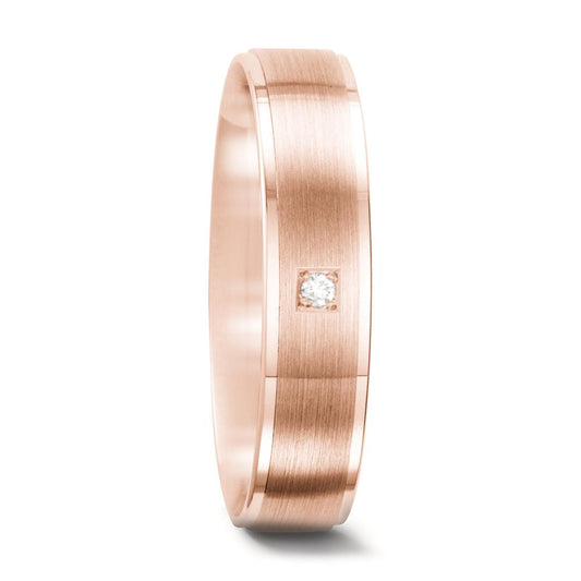 Partnerring 375/9 K Rosegold Diamant weiss, 0.015 ct, w-si