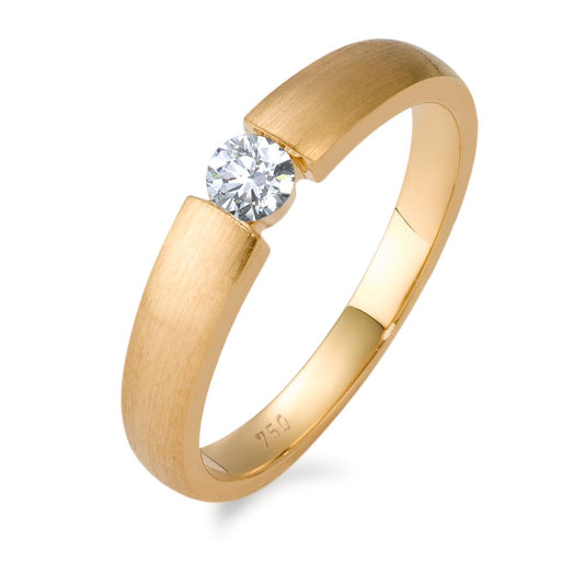 Solitär Ring 750/18 K Gelbgold Diamant 0.20 ct, w-si