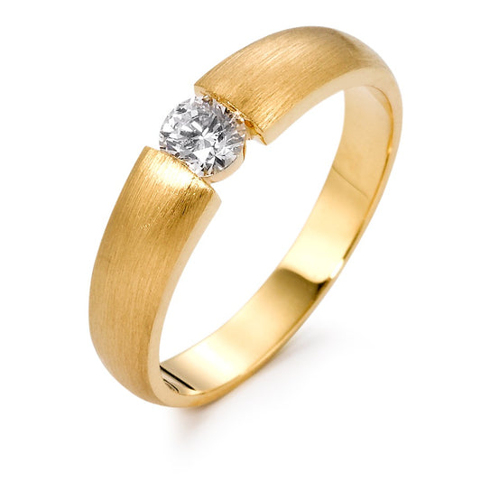 Solitär Ring 750/18 K Gelbgold Diamant 0.30 ct, w-si