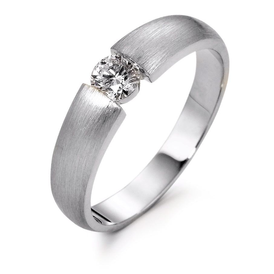 Solitär Ring 750/18 K Weissgold Diamant 0.30 ct, w-si