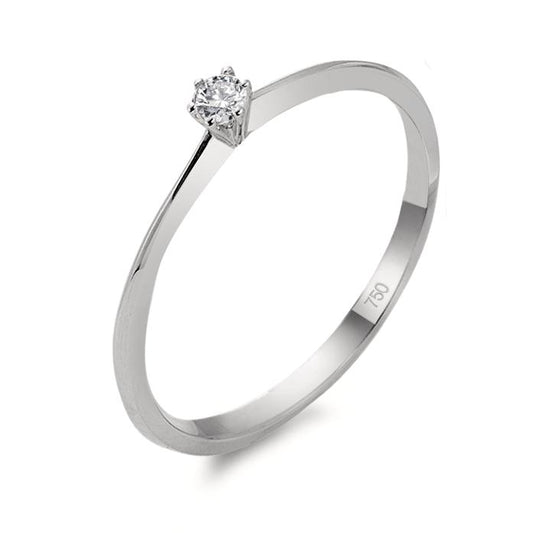 Solitär Ring 750/18 K Weissgold Diamant 0.06 ct, w-si