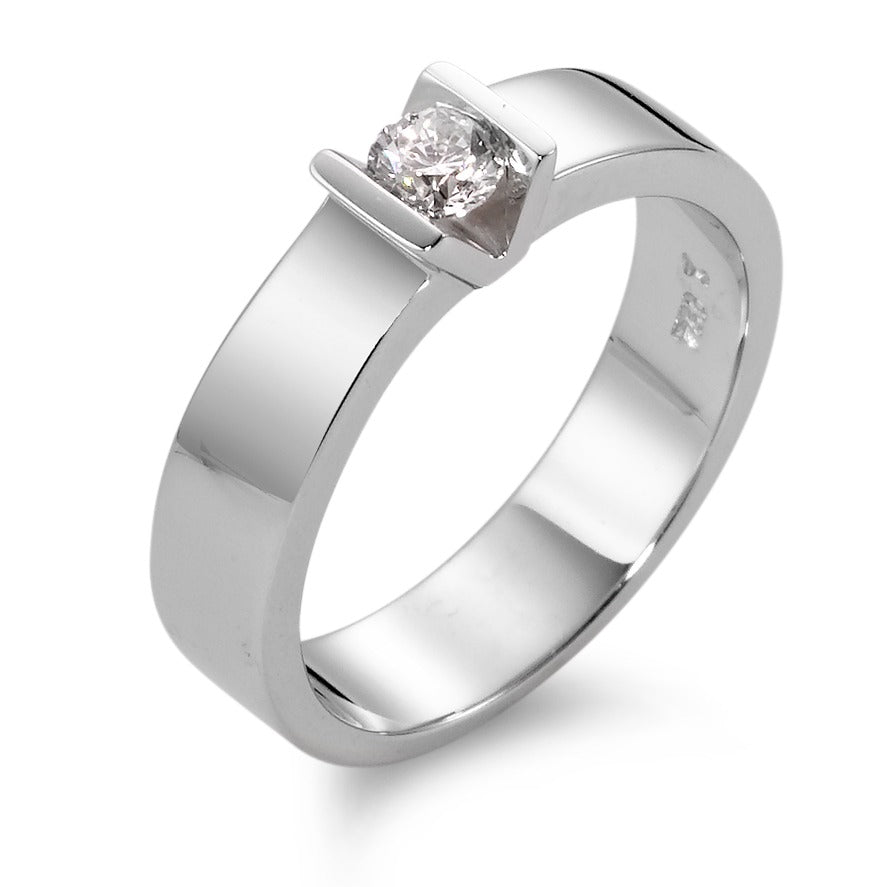 Solitär Ring 750/18 K Weissgold Diamant 0.20 ct, w-si