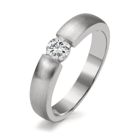 Solitär Ring 750/18 K Weissgold Diamant weiss, 0.30 ct, w-si