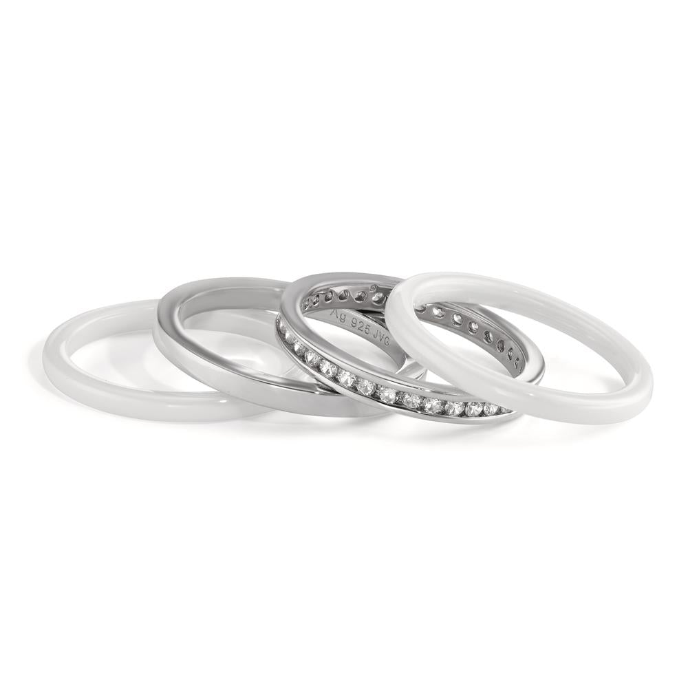 Memory Ring Silber Zirkonia weiss rhodiniert