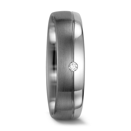 Partnerring 585/14 K Weissgold, 500 Palladium Diamant weiss, 0.015 ct, w-si