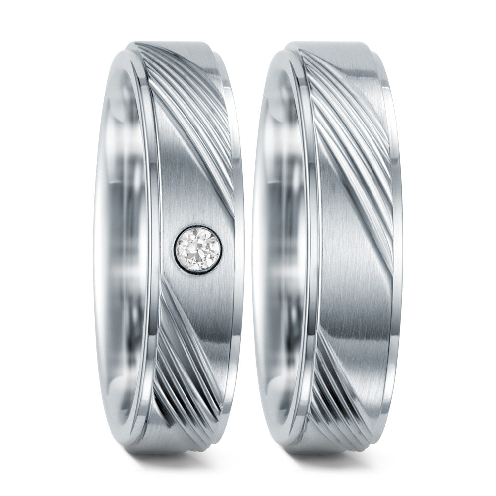 Partnerring Edelstahl Zirkonia