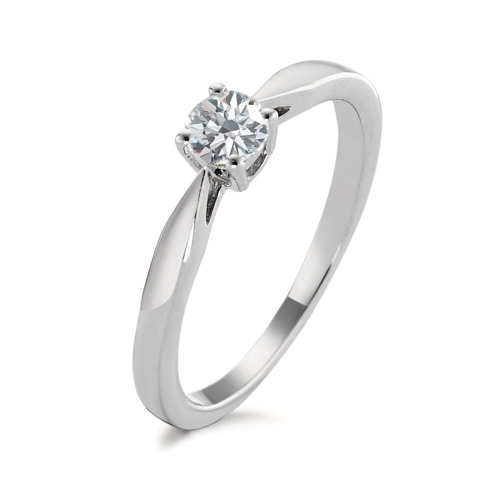 Solitär Ring 750/18 K Weissgold Diamant weiss, 0.25 ct, w-si