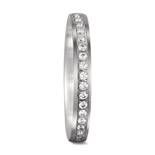 Partnerring 750/18 K Weissgold Diamant 0.23 ct, 23 Steine, tw-si