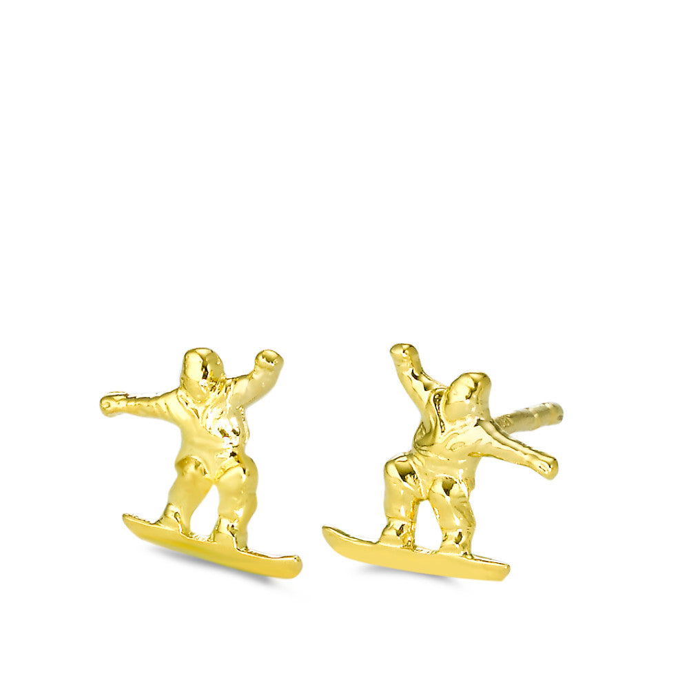 Ohrstecker 750/18 K Gelbgold Snowboarding