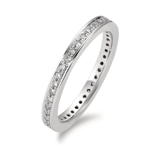 Memory Ring 750/18 K Weissgold Diamant weiss, 0.25 ct, 42 Steine, Brillantschliff, w-si