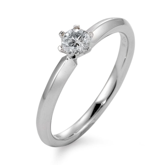 Solitär Ring 750/18 K Weissgold Diamant weiss, 0.25 ct, Brillantschliff, w-si