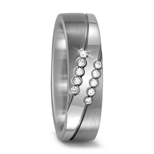 Partnerring Titan Diamant 0.10 ct, 10 Steine, w-si