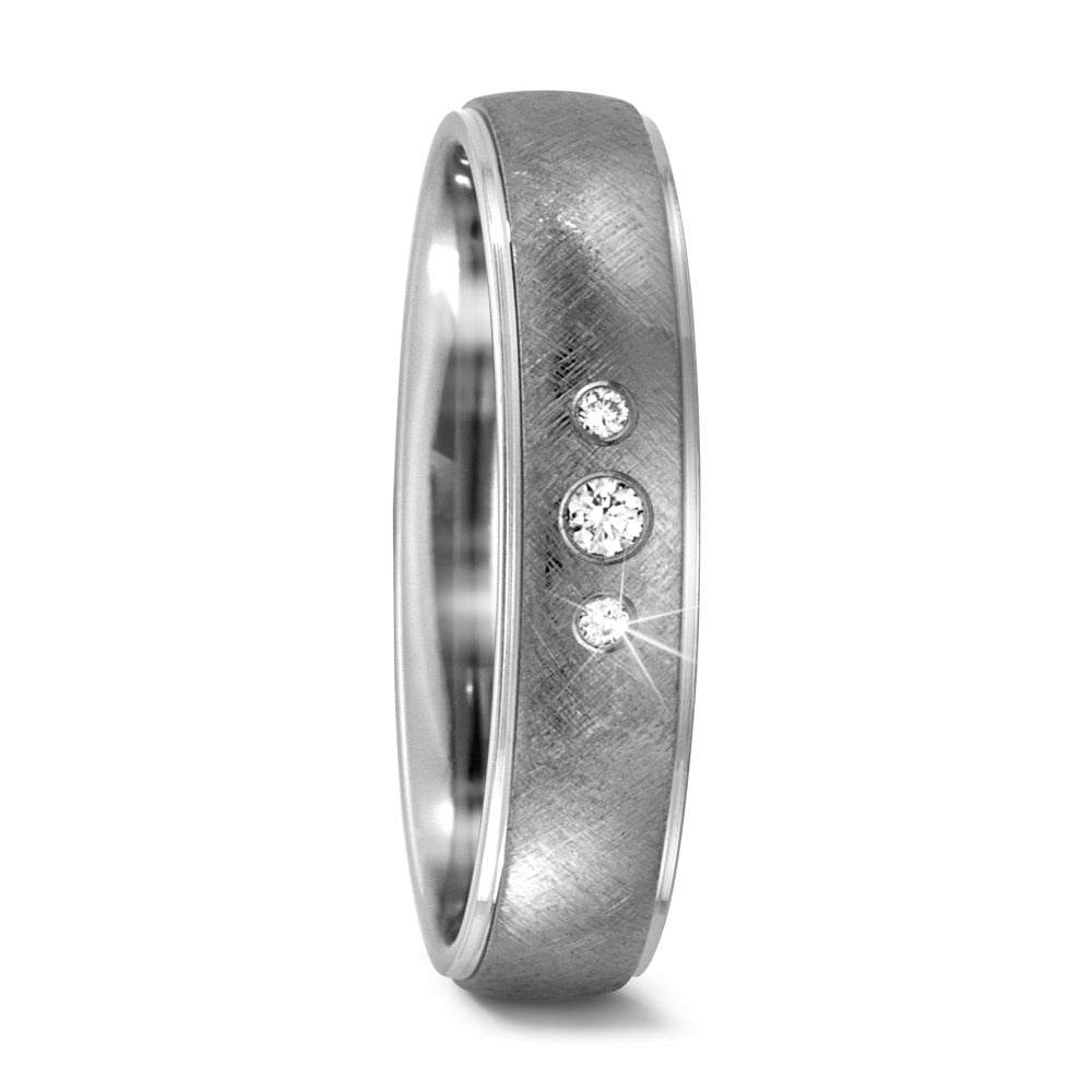 Partnerring Titan Diamant 0.05 ct, 3 Steine, w-si