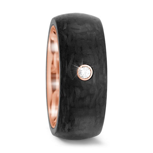 Partnerring 585/14 K Rosegold, Carbon Diamant 0.06 ct, tw-si