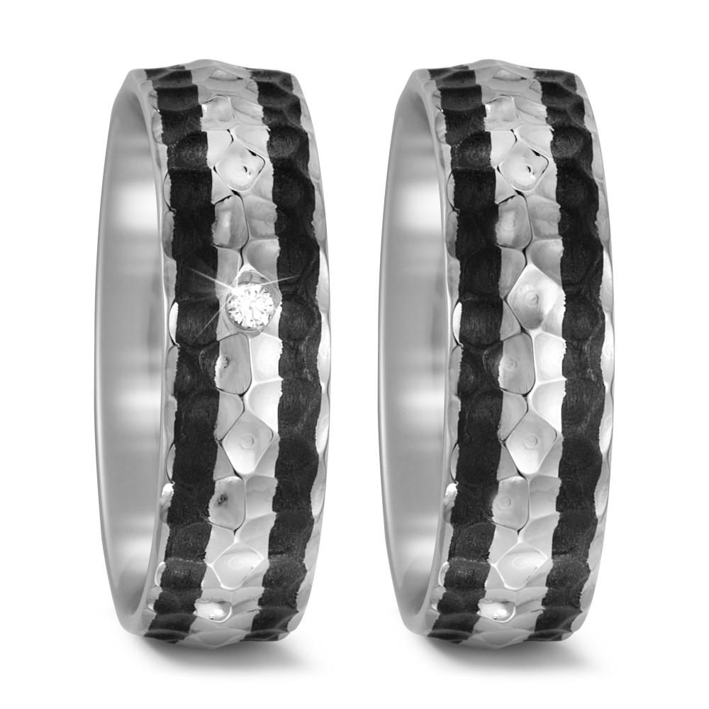 Partnerring Titan, Carbon Diamant 0.03 ct, w-si